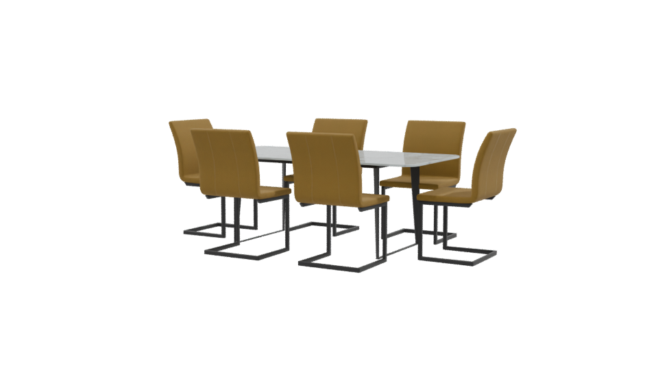 Modern Dining Table Set 3D - Professional 3D Model Render 9
