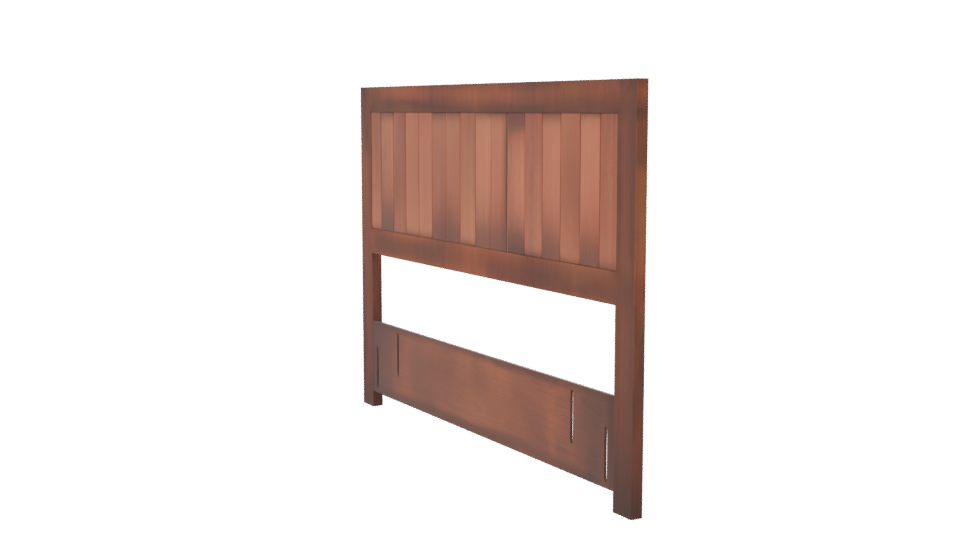 Stylized Wooden Bed Headboard Model - Professional 3D Model Render 7