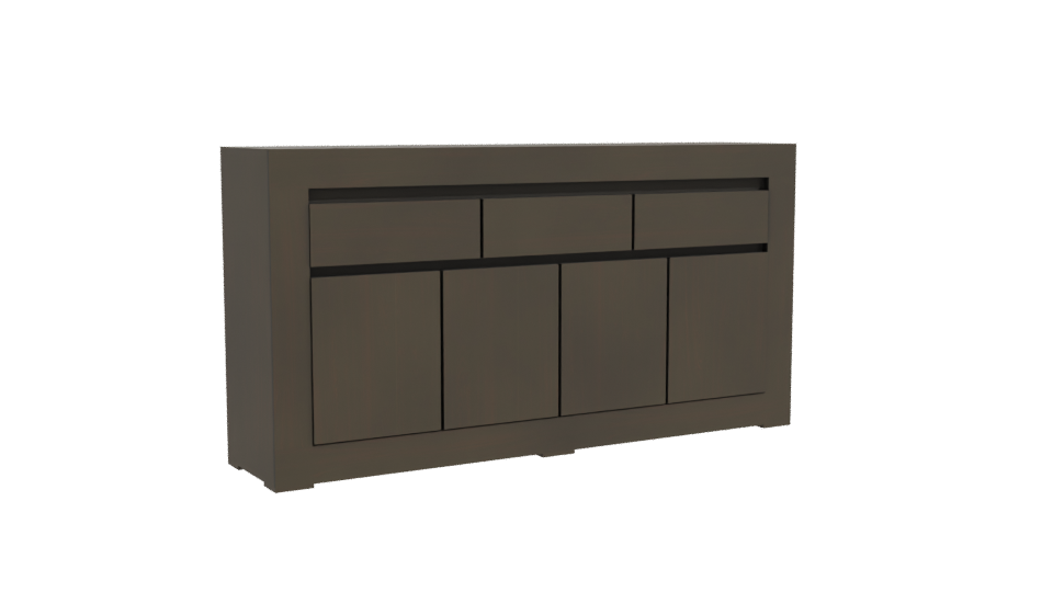 Modern Minimalist Wooden Cabinet - Professional 3D Model Render 10