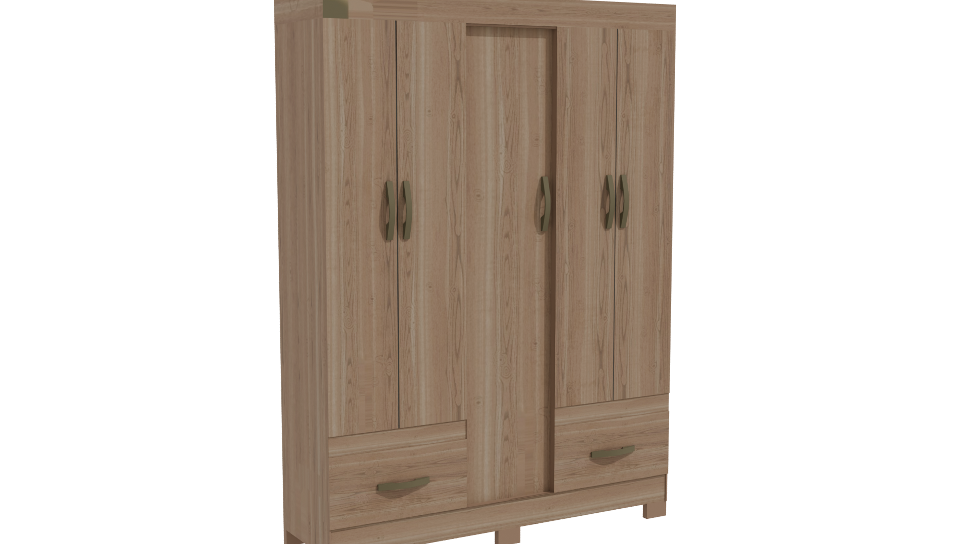 Stylish Wooden Wardrobe 3D - Professional 3D Model Render 10