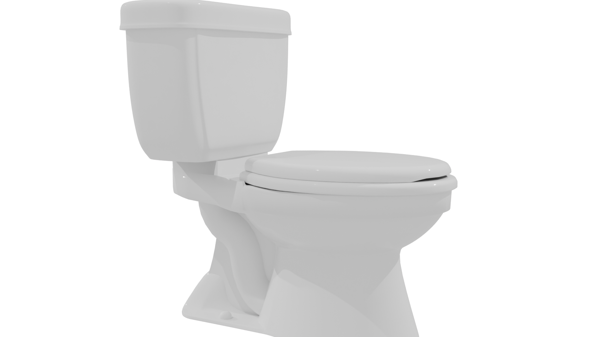 Stylish White Ceramic Toilet 3D Model - Professional 3D Model Render 9