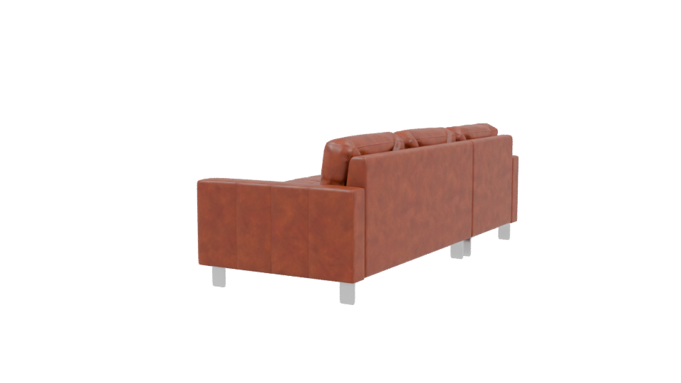 Stylish Leather Sectional Sofa 3D - Professional 3D Model Render 3