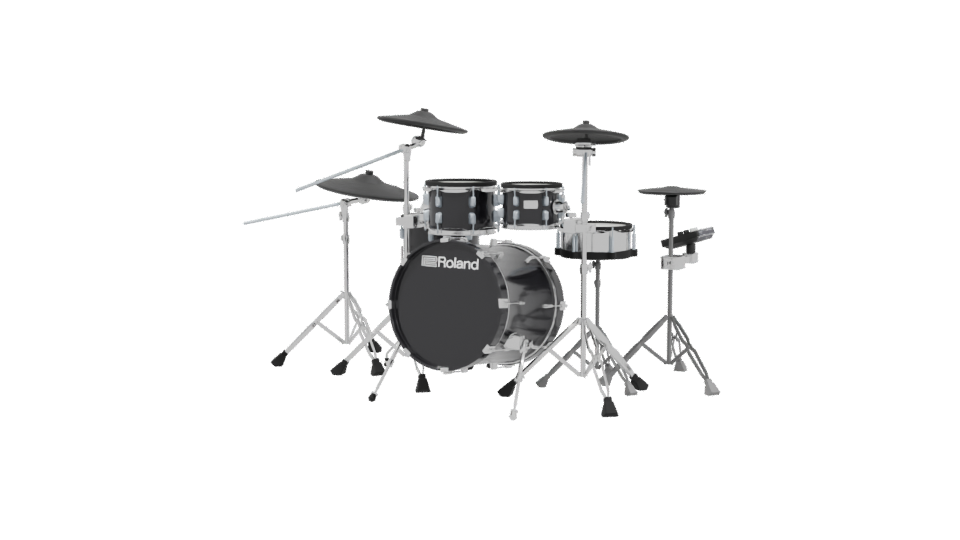 Realistic Black Drum Set 3D - Professional 3D Model Render 3
