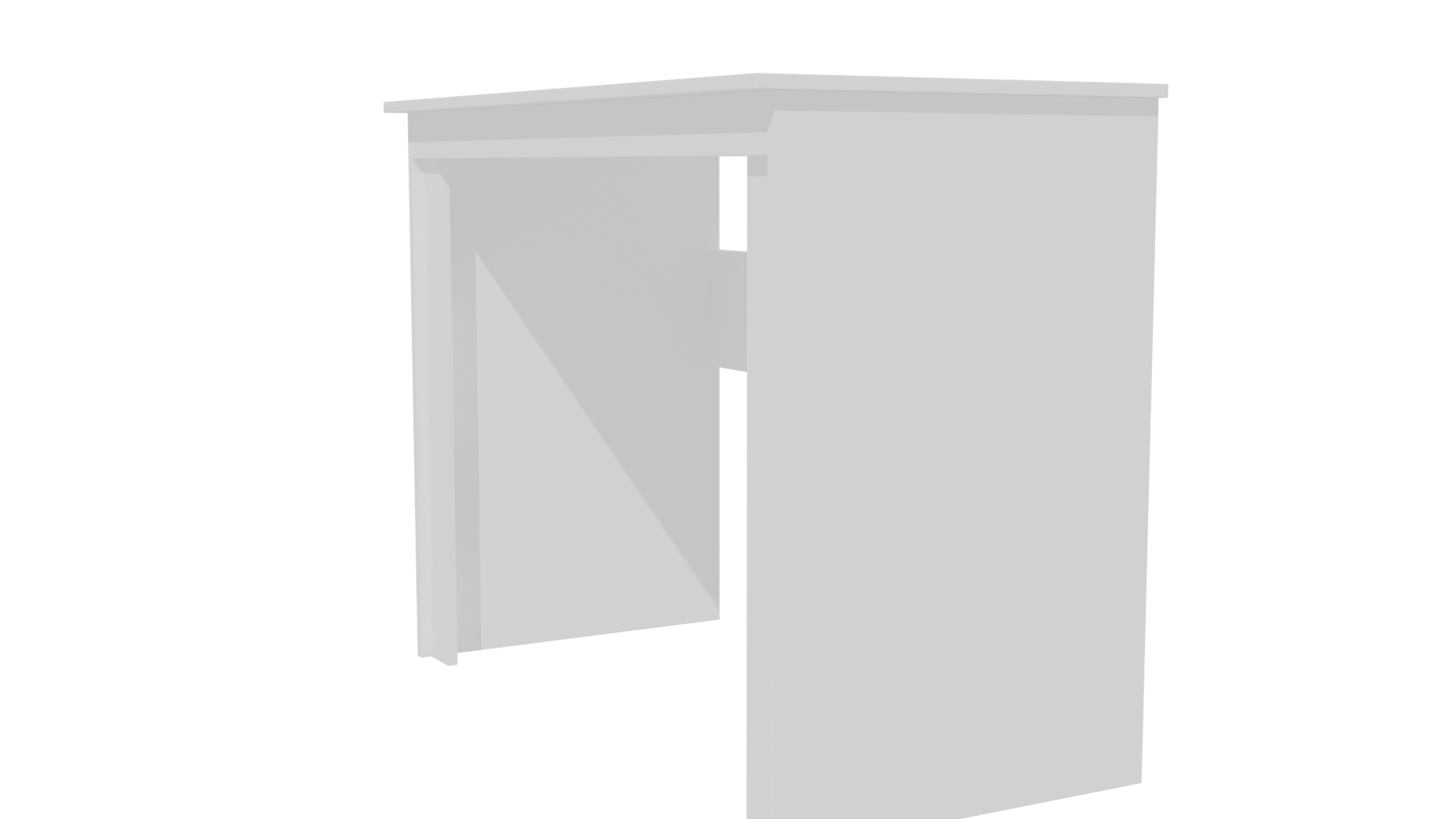 Minimalist White Writing Table 3D - Professional 3D Model Render 13