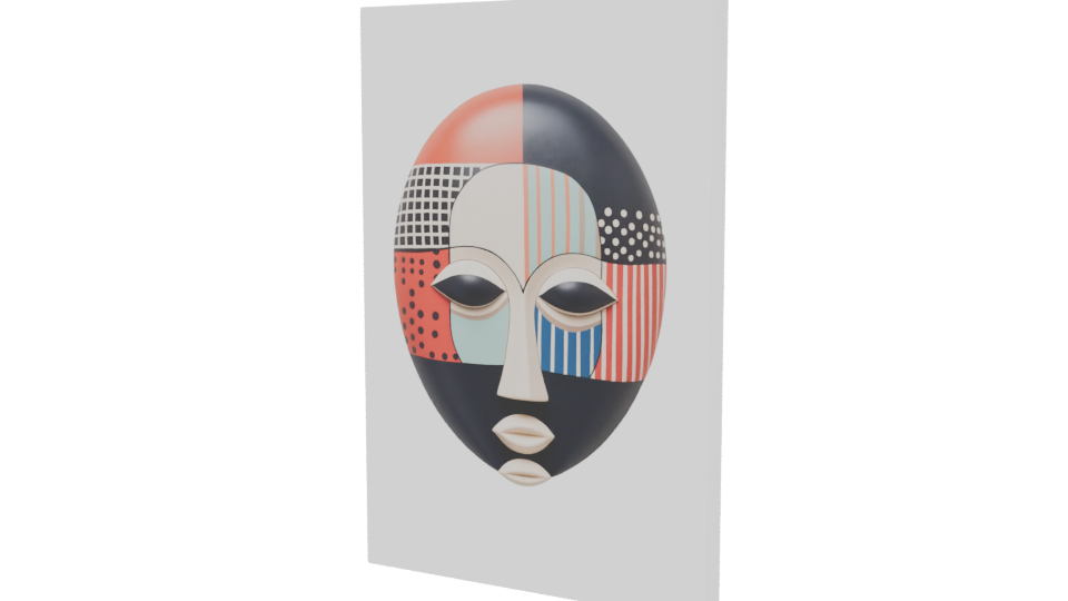 Stylized African Mask Model - Professional 3D Model Render 12