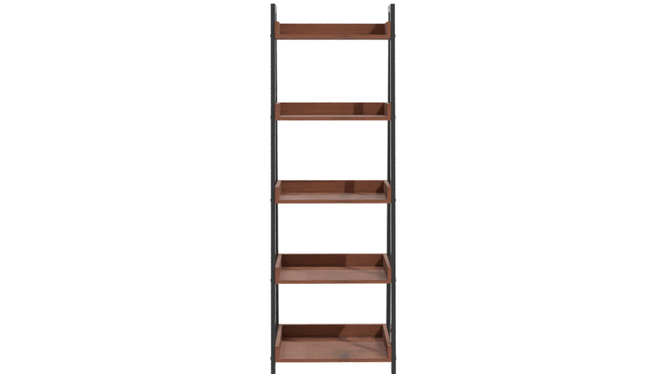 Industrial Wooden Shelf Unit 3D - Professional 3D Model Render 11
