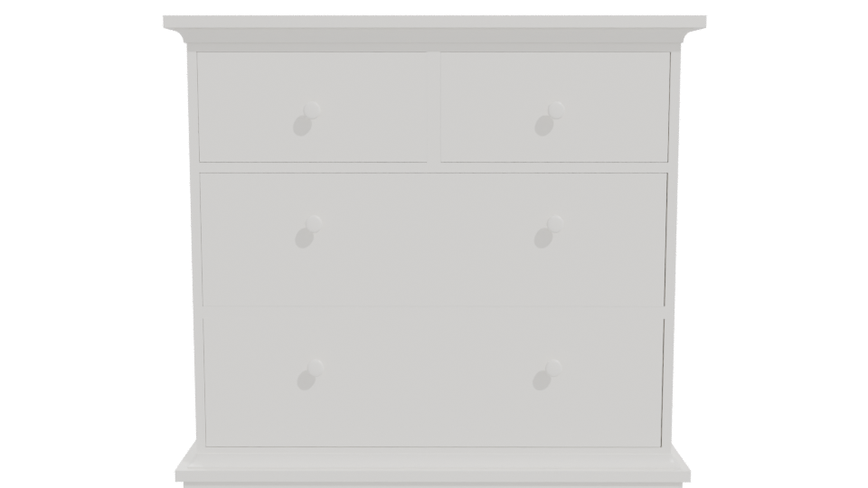 Elegant White Chest of Drawers - Professional 3D Model Render 11