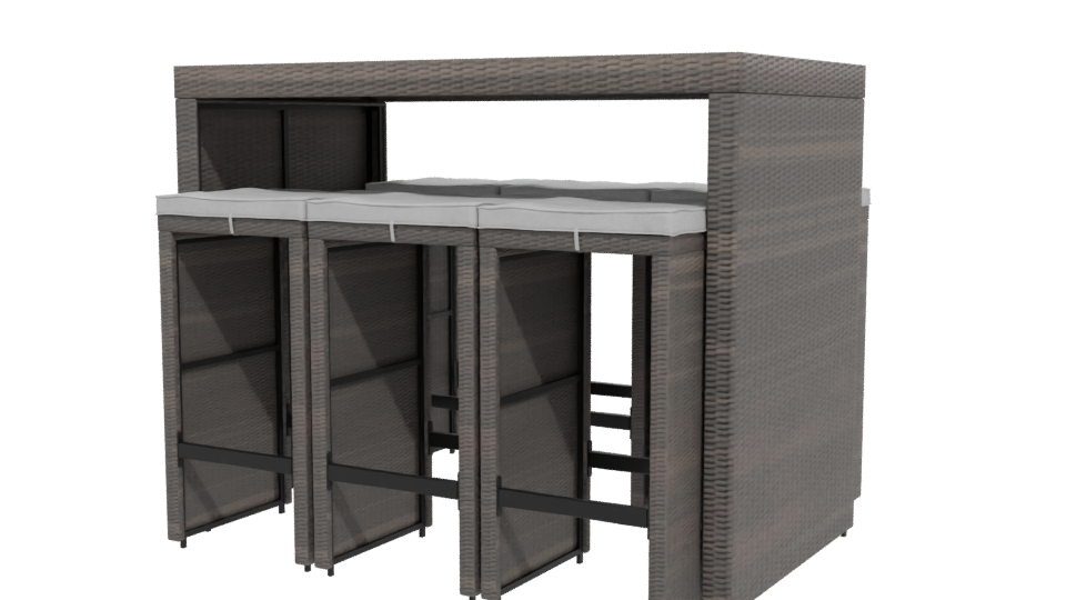 Stylish Outdoor Dining Table Set - Professional 3D Model Render 12