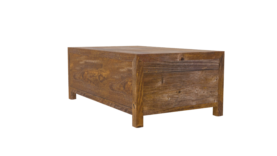 Vintage Wooden Storage Table Model - Professional 3D Model Render 7