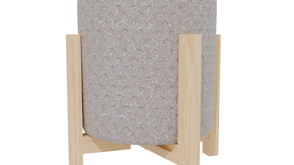 Stylish Modern Planter with Wooden Stand 3D Model - Professional 3D Model Render 13