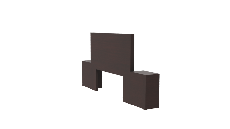 Stylish Wooden Bedroom Headboard with Nightstands 3D Model - Professional 3D Model Render 7