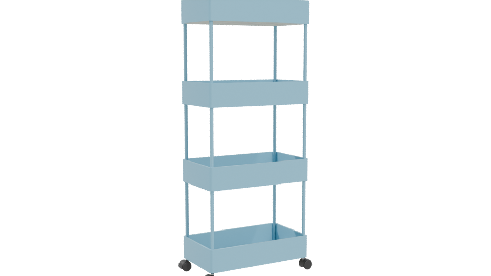 Stylish Mobile Storage Cart 3D - Professional 3D Model Render 4