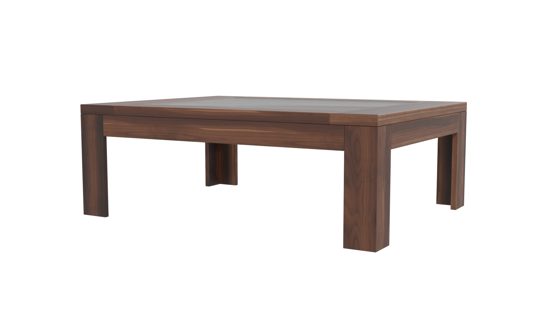 Elegant Glass Top Wooden Table - Professional 3D Model Render 12