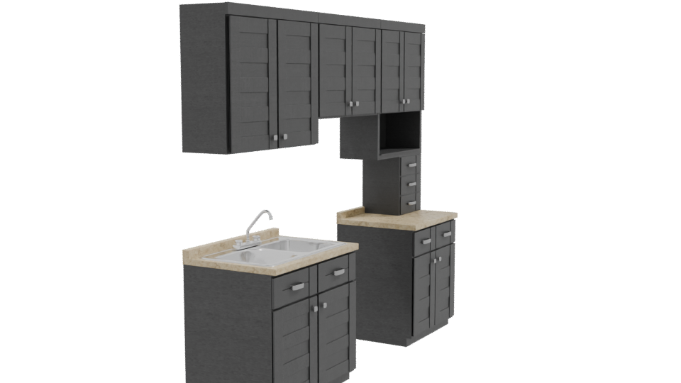 Stylish Kitchen Cabinet Set 3D - Professional 3D Model Render 9