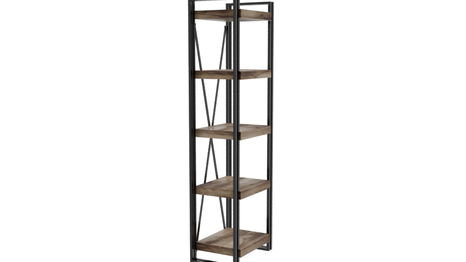 Stylish Wooden Shelving Unit 3D - Professional 3D Model Render 9