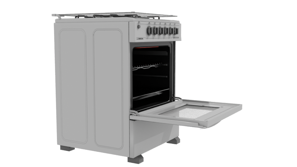 Compact Gas Oven Range 3D Model - Professional 3D Model Render 9