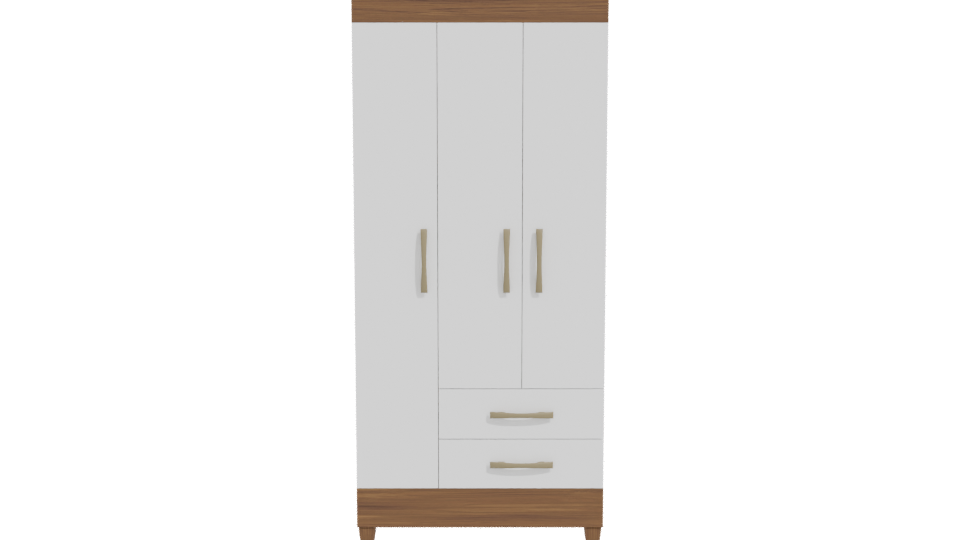 Stylish Wooden Wardrobe 3D Model - Professional 3D Model Render 11