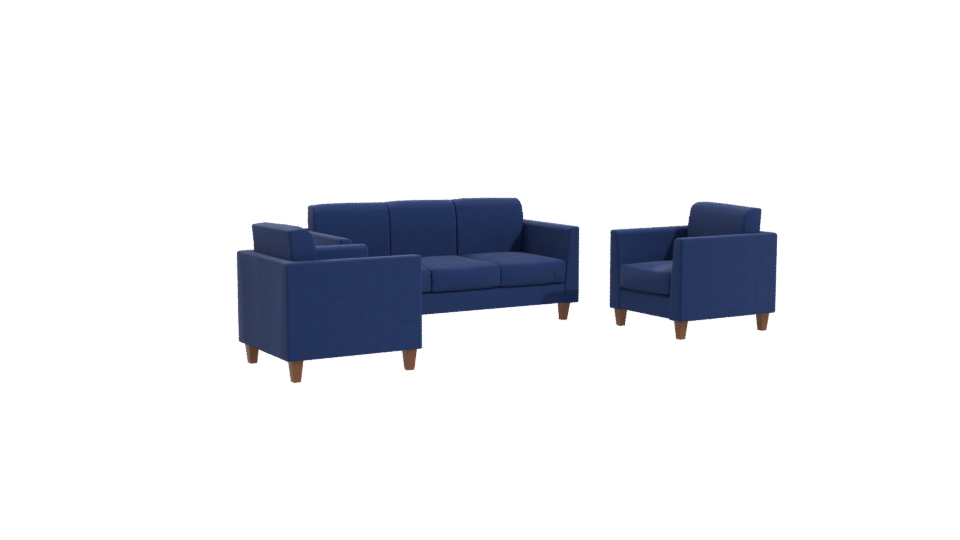 Stylish Blue Sofa Set 3D - Professional 3D Model Render 10
