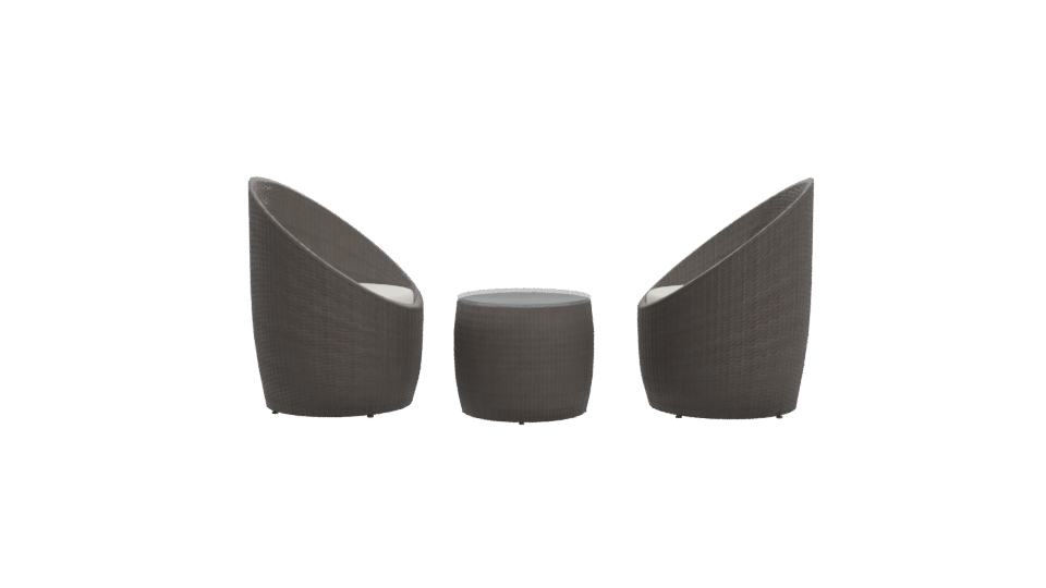 Contemporary Outdoor Seating Set 3D Model - Professional 3D Model Render 11