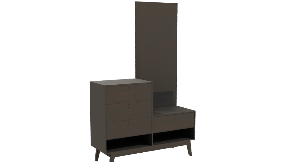 Contemporary Wooden Dresser with Mirror 3D Model - Professional 3D Model Render 10