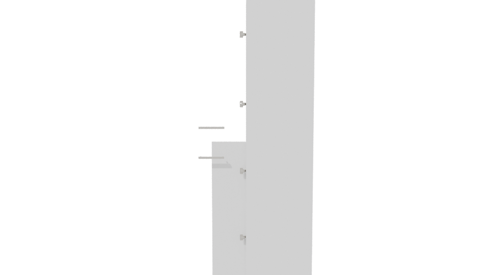 Minimalist White Storage Cabinet 3D Model - Professional 3D Model Render 2