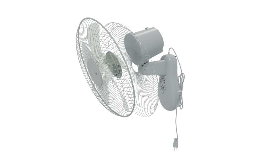 Stylish Wall Mount Fan Model - Professional 3D Model Render 13