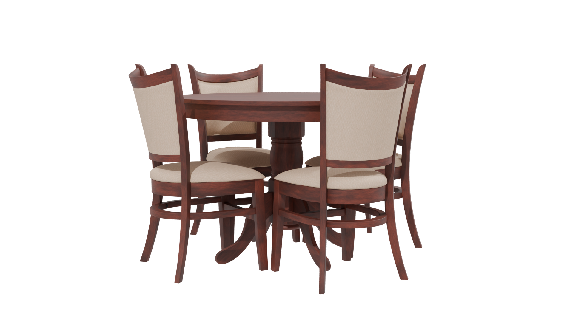 Elegant Round Dining Table Set - Professional 3D Model Render 13