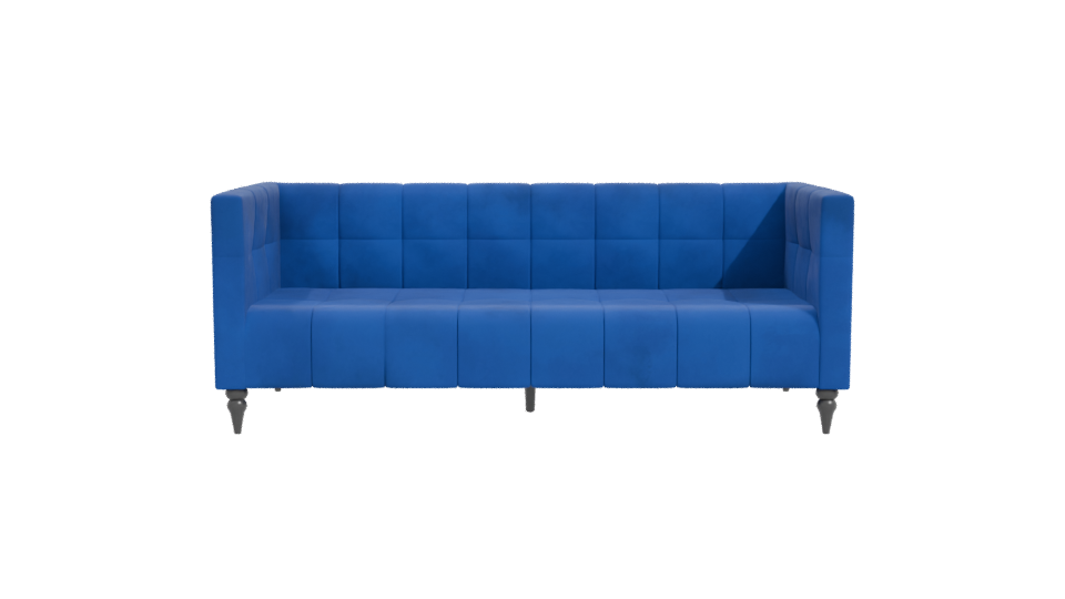 Contemporary Blue Fabric Sofa 3D Model - Professional 3D Model Render 11