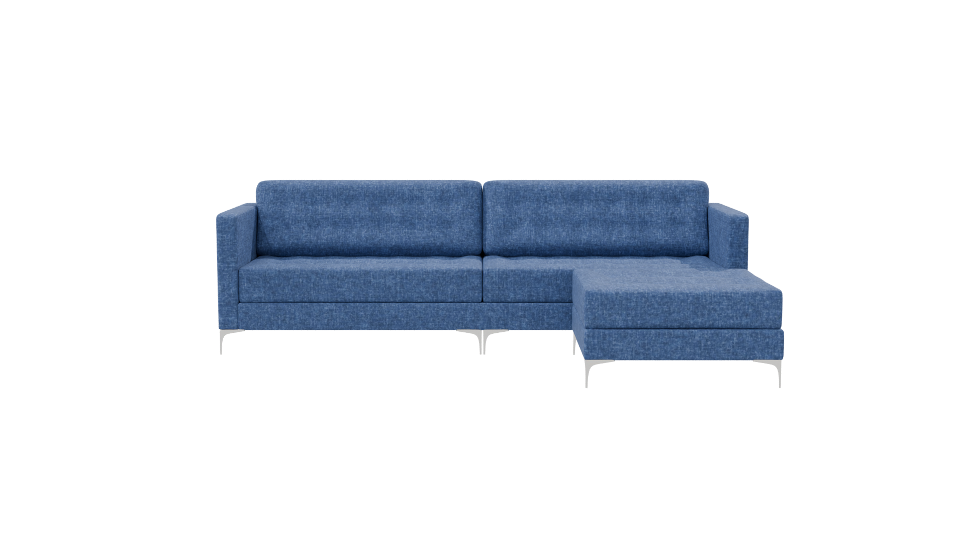 Stylish Blue Sectional Sofa - Professional 3D Model Render 8