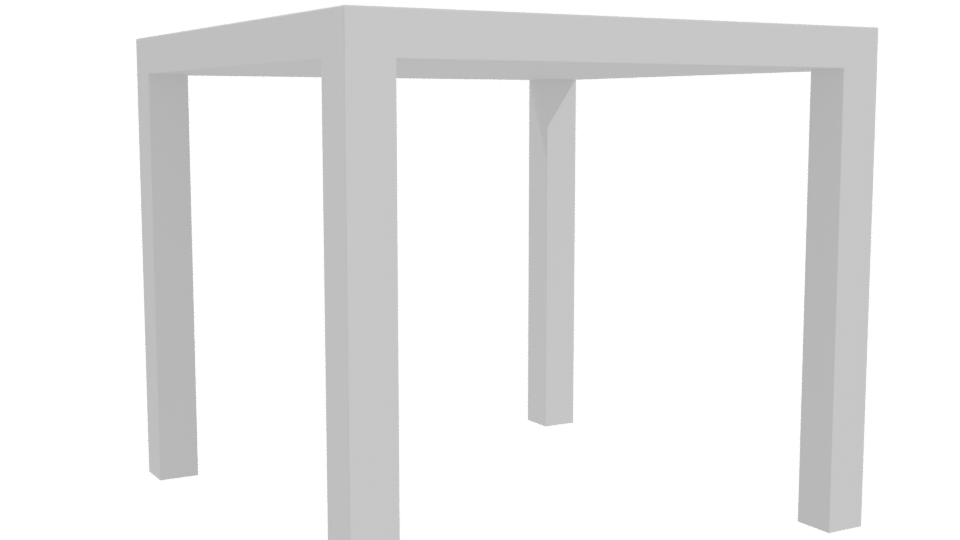 Sleek Minimalist White Dining Table 3D Model - Professional 3D Model Render 10