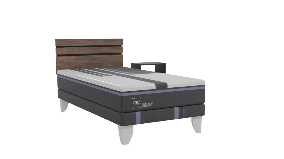 Minimalist Bed and Nightstand Set - Professional 3D Model Render 10