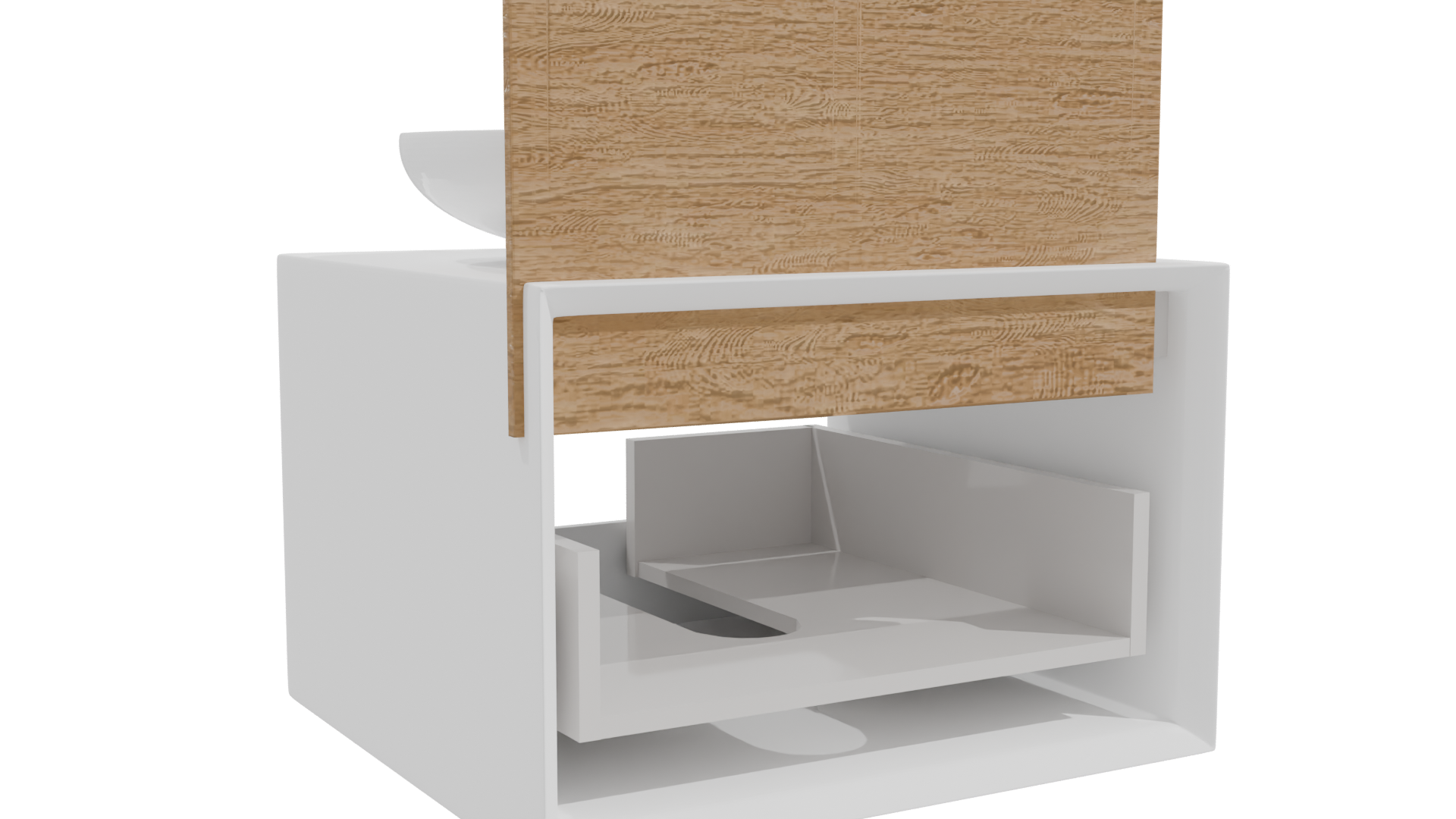 Minimalist Wooden Bathroom Sink - Professional 3D Model Render 10