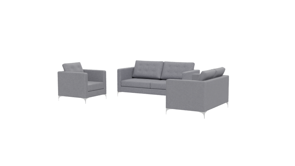Stylish Grey Sofa Set 3D Model - Professional 3D Model Render 12