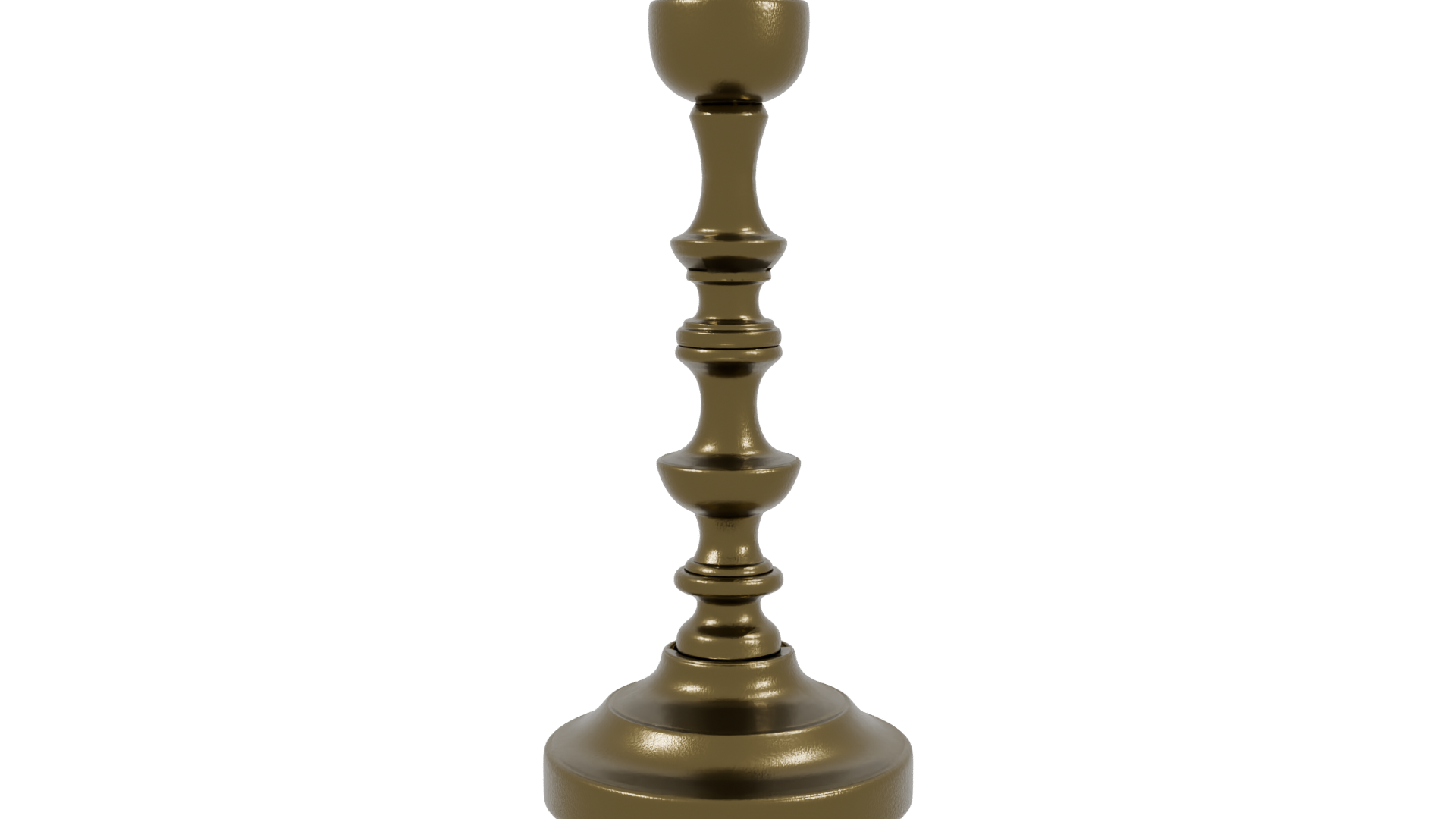 Vintage Brass Candle Holder Model - Professional 3D Model Render 3
