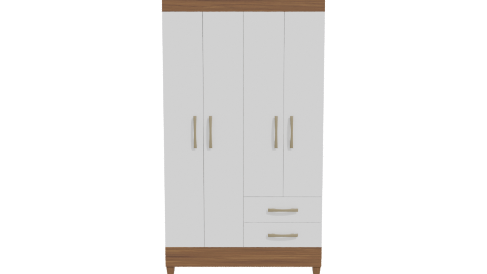 Stylish White Wardrobe 3D Model - Professional 3D Model Render 11