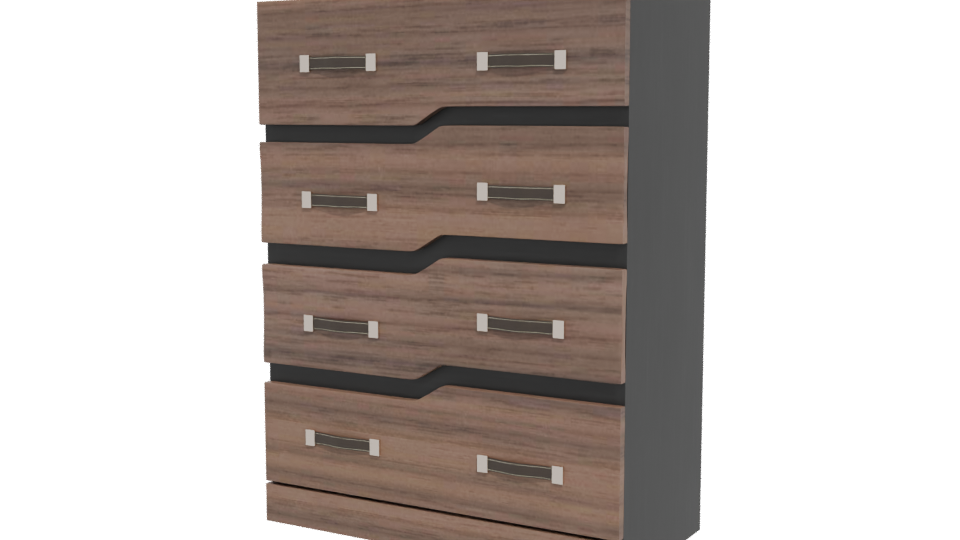 Stylish Wooden Drawer Unit 3D - Professional 3D Model Render 12