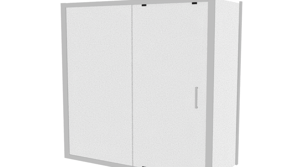 Modern Sliding Glass Shower Door - Professional 3D Model Render 12