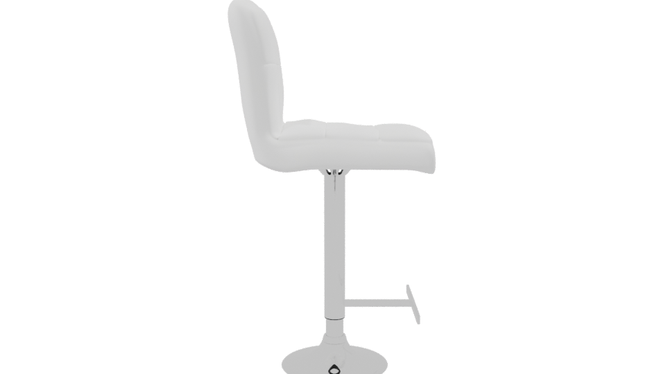 Sleek White Barstool 3D Model - Professional 3D Model Render 8