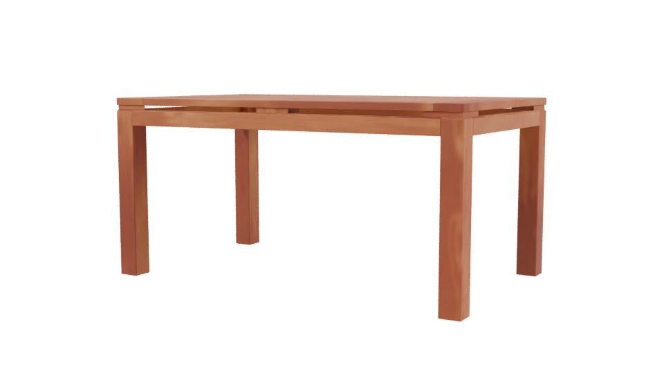 Stylish Wooden Dining Table 3D Model - Professional 3D Model Render 3