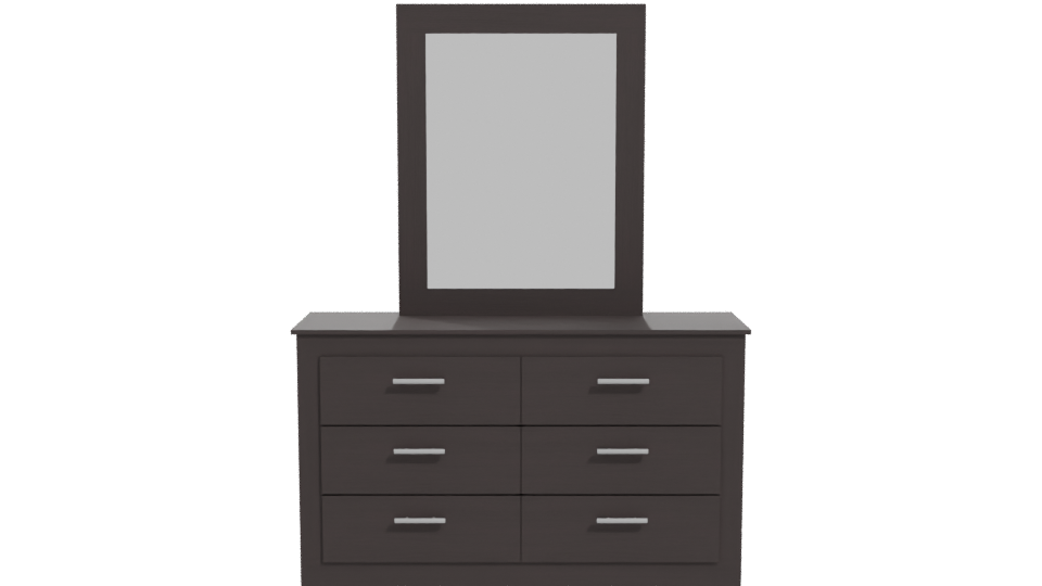 Elegant Wooden Dresser with Mirror - Professional 3D Model Render 11