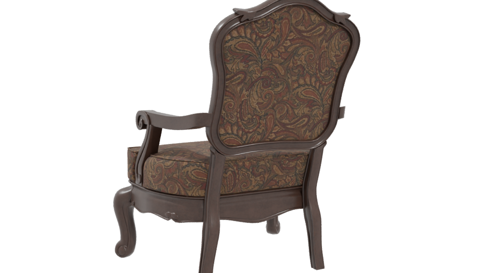 Vintage Upholstered Accent Chair 3D - Professional 3D Model Render 4