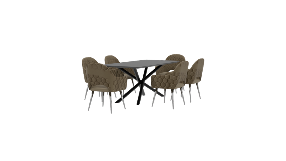 Elegant Modern Dining Set 3D - Professional 3D Model Render 3