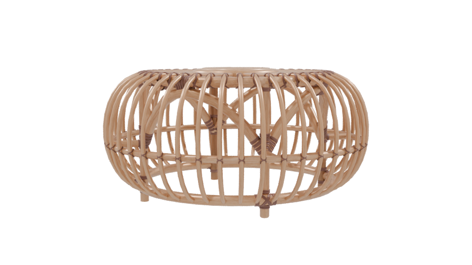 Stylish Rattan Coffee Table 3D - Professional 3D Model Render 9