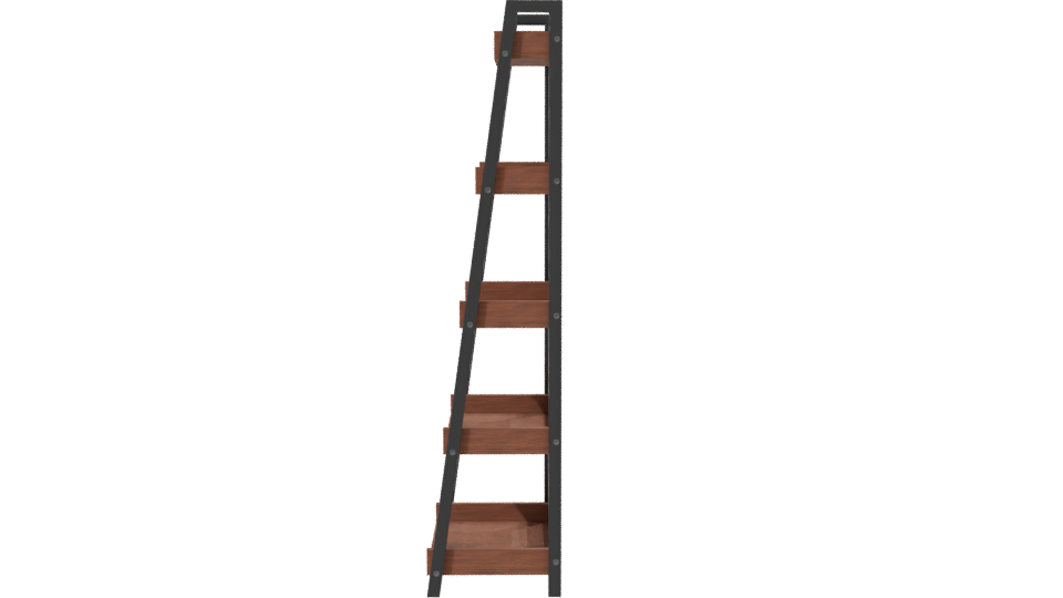 Industrial Wooden Shelf Unit 3D - Professional 3D Model Render 2