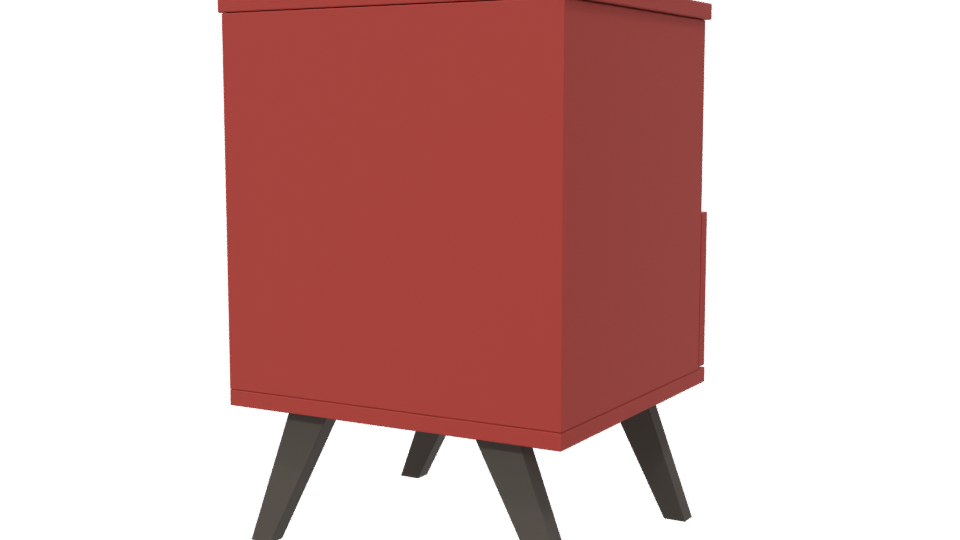 Stylish Red Nightstand 3D Model - Professional 3D Model Render 6