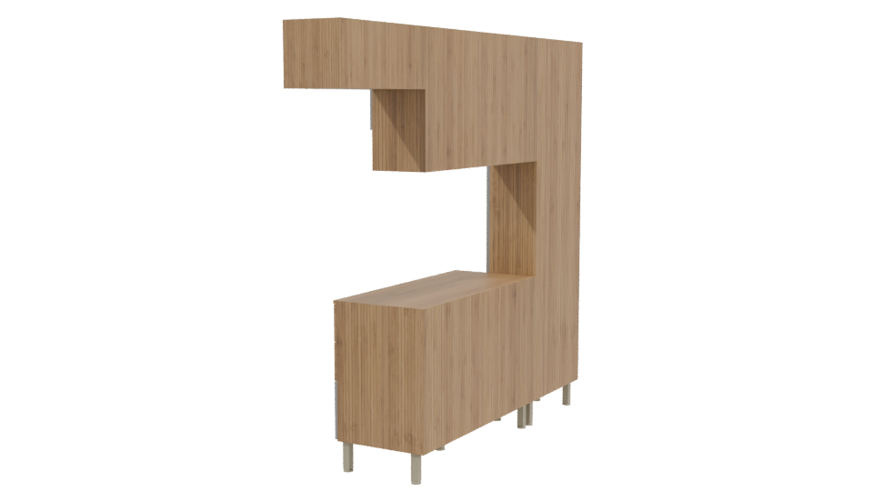Stylish Modular Kitchen Cabinet 3D Model - Professional 3D Model Render 3