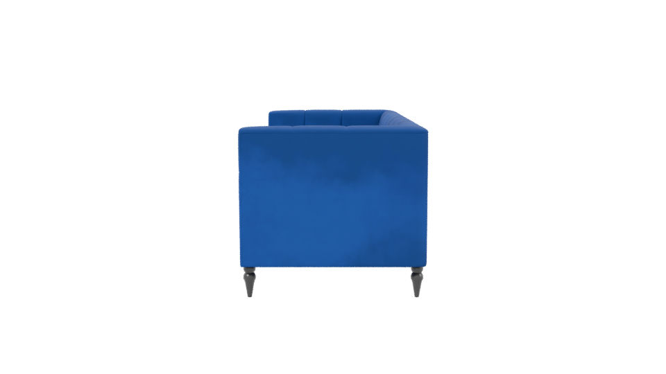 Contemporary Blue Fabric Sofa 3D Model - Professional 3D Model Render 2