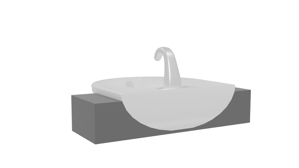 Modern Ceramic Bathroom Sink 3D - Professional 3D Model Render 4