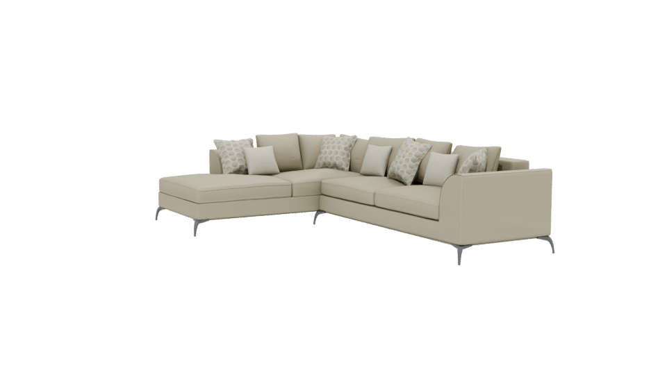 Elegant Modern Sectional Sofa 3D Model - Professional 3D Model Render 13