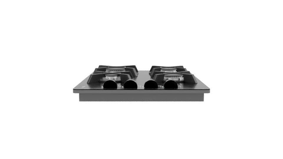 Sleek Gas Cooktop 3D Model - Professional 3D Model Render 2